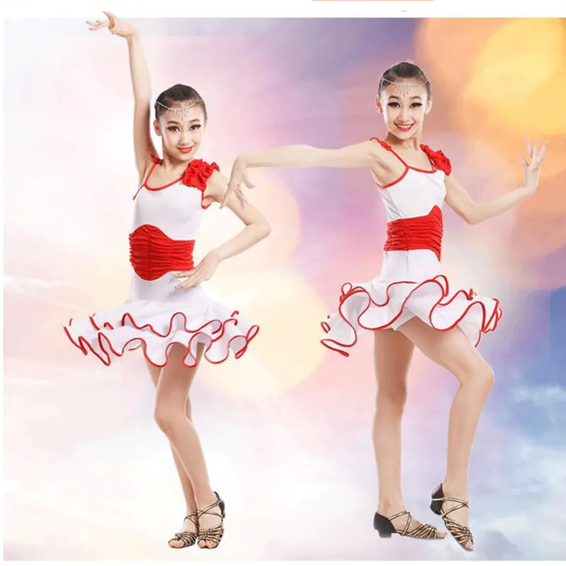 9 цветов, модные трико для девочек, гимнастическое детское танцевальное платье для Бальных и латиноамериканских танцев, платье для выступлений, Одежда для танцев