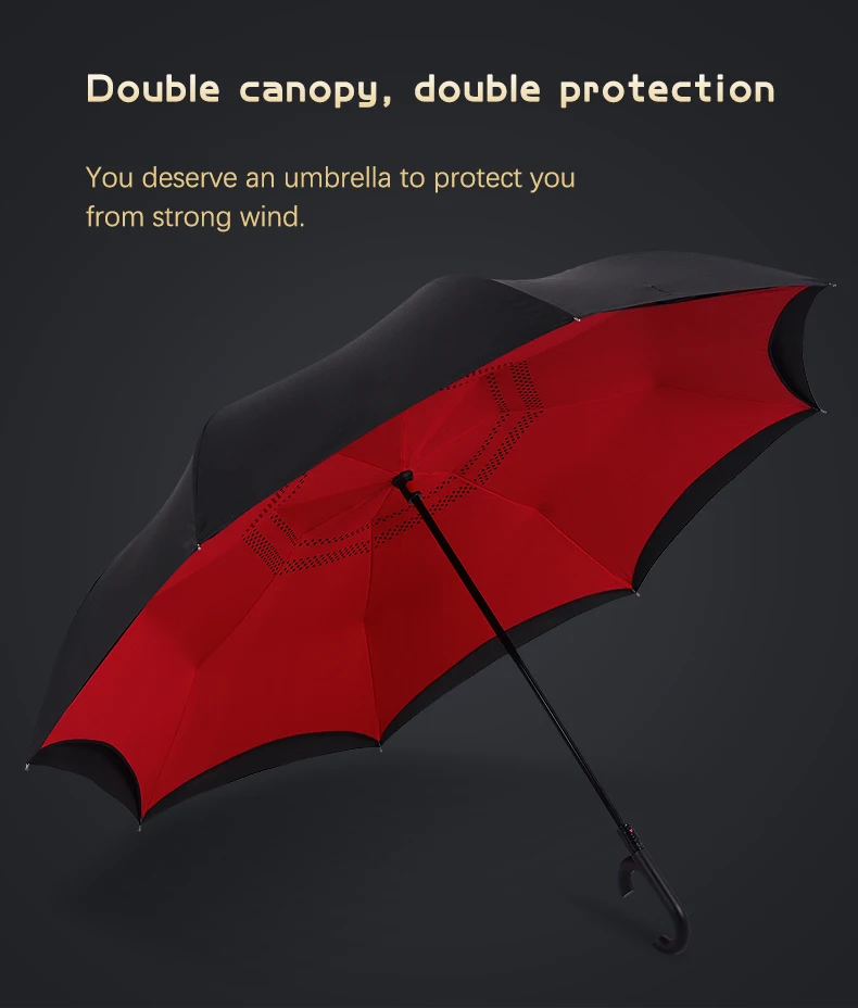 Bachon обратный ветрозащитный зонтик большой зонт с автоматическим закрытием двухслойный перевернутый зонтик Женский Мужской автомобильный мужской женский зонт