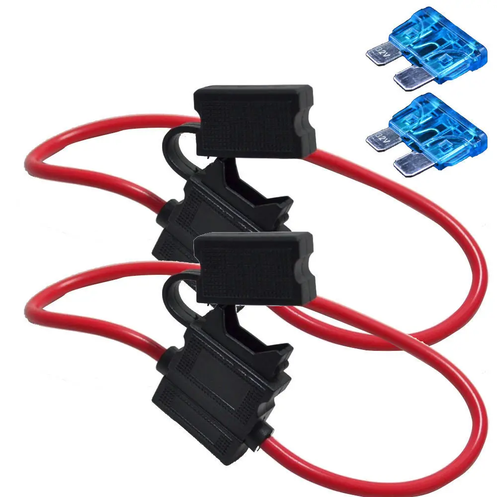 EE support 2Pcs 10 Gauge ATC Fuse Holder W/ FUSE IN LINE AWG Wire