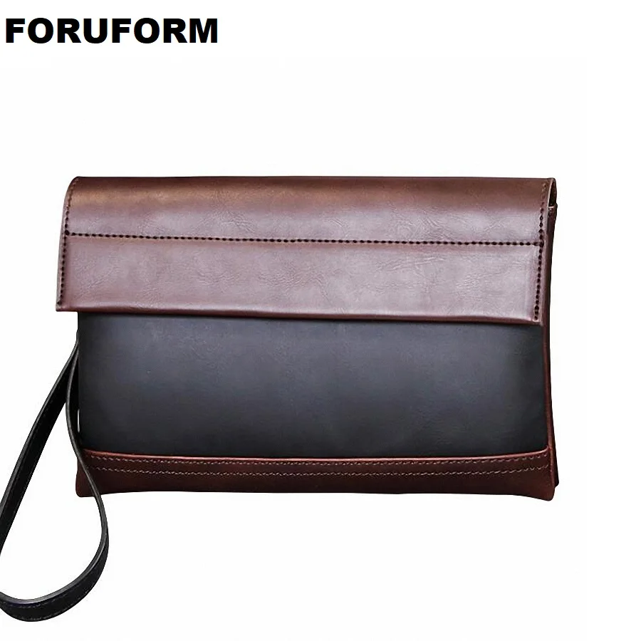 

New Male bag Envelope Clutch Crazy Horse Leather Business Men Clutch Bags Casual Large Capacity Hand Bags for Male