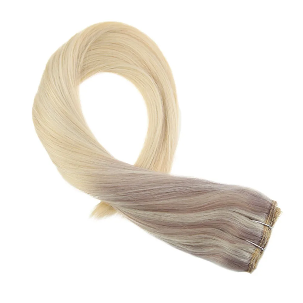 

Moresoo Clip In One Piece Remy Hair Extension Colored Ash Blonde #18 with #22 Mix with #60 Double Weft 3/4 Full Head 50-70Gram