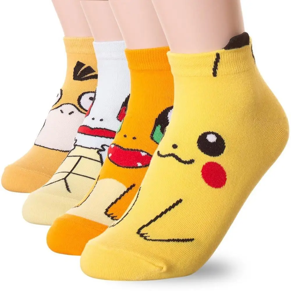 Kawaii Harajuku, носки Пикачу с покемонами, женские короткие носки с 3D рисунком, новинка, повседневные носки, Прямая поставка