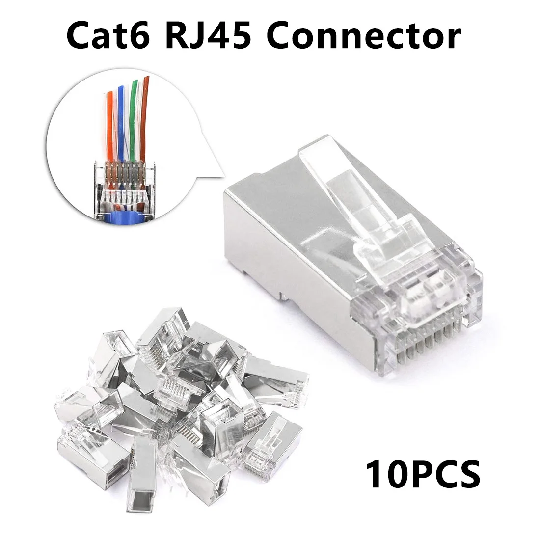 Networkconnector Cat6 RJ45 Connector Modular Cable Head Plug Cat 6 Crimp Network RJ 45