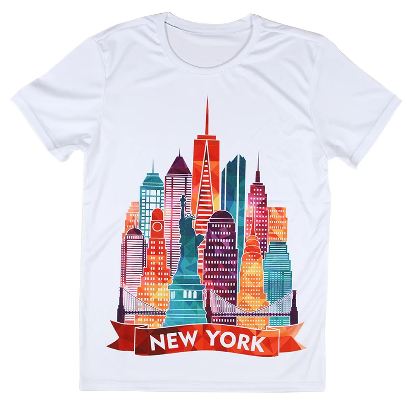 3D Printed T-Shirts New York City Short Sleeve Tops Tees