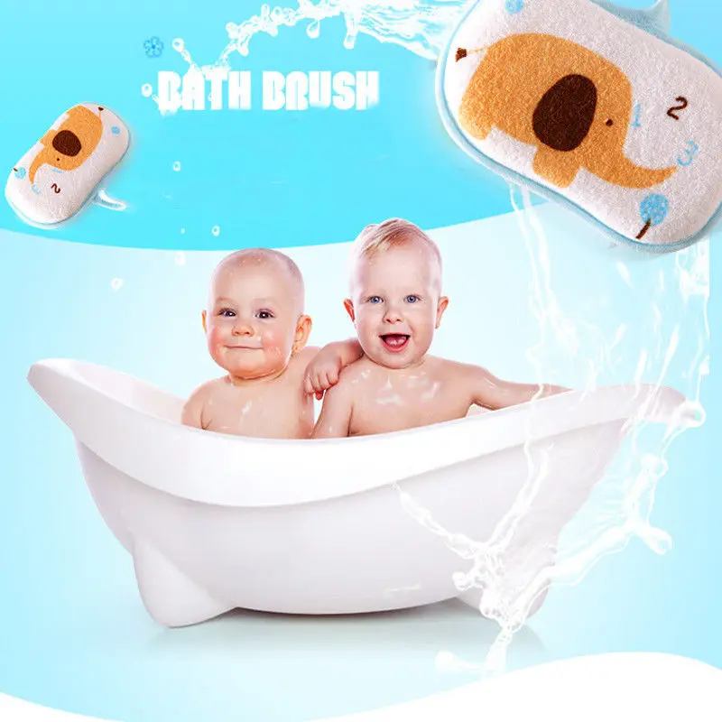 Bathtube Safety Sponge for Infant Newborn Baby Cute Cartoon Bath Sponge
