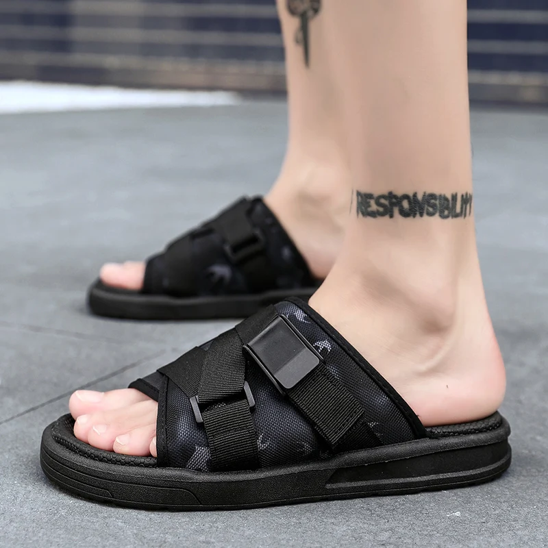 

Teenager New Roman Men Sandals Gladiator Beach Shoe Male Camouflage Water Slippers Fashion Flat Flip Flops Outdoor sandalia