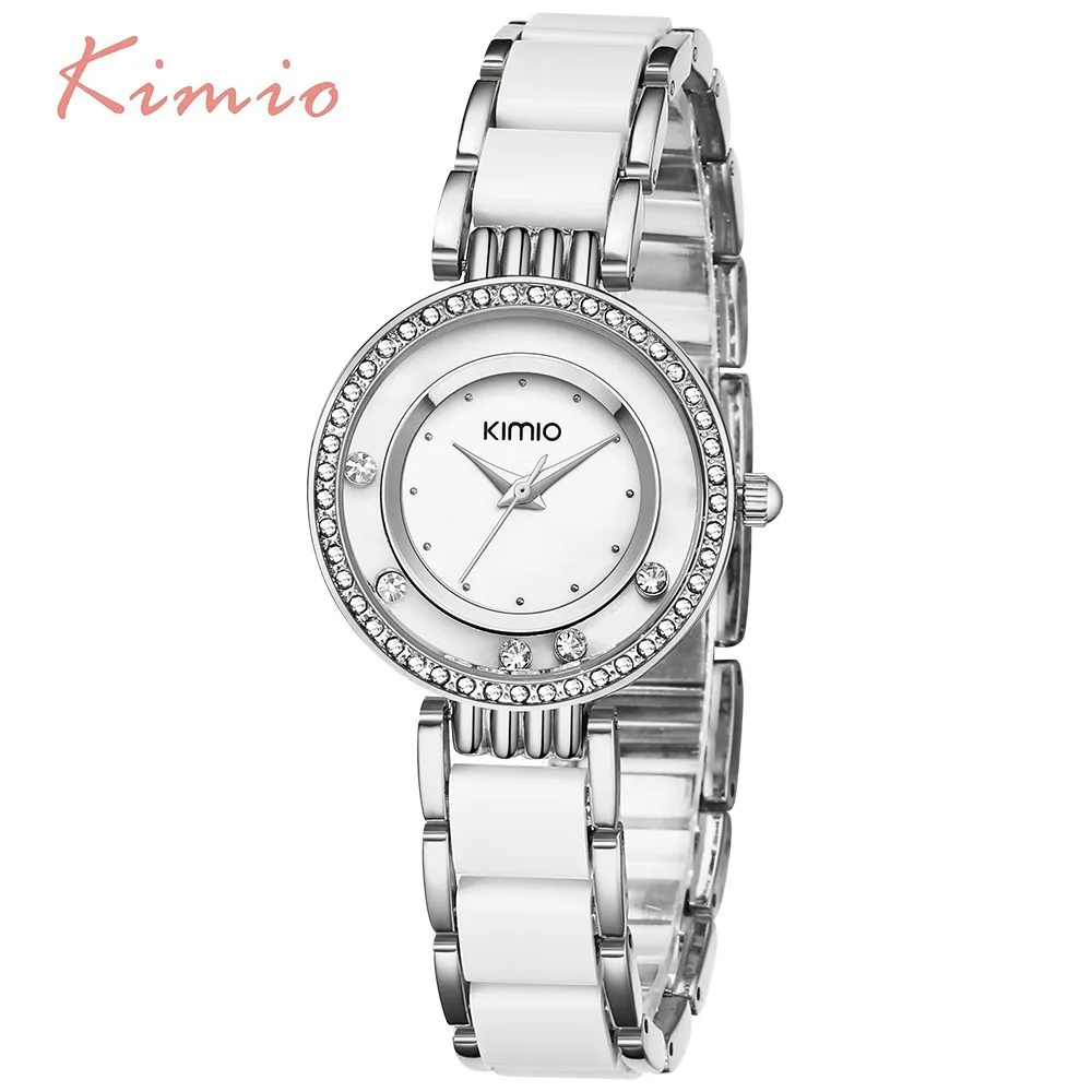 KIMIO Women Watch Fashion Crystal Diamond Rolling Rhinestone Women Watches Gold Bracelet Quartz Luxury Brand Ladies-watch Clock
