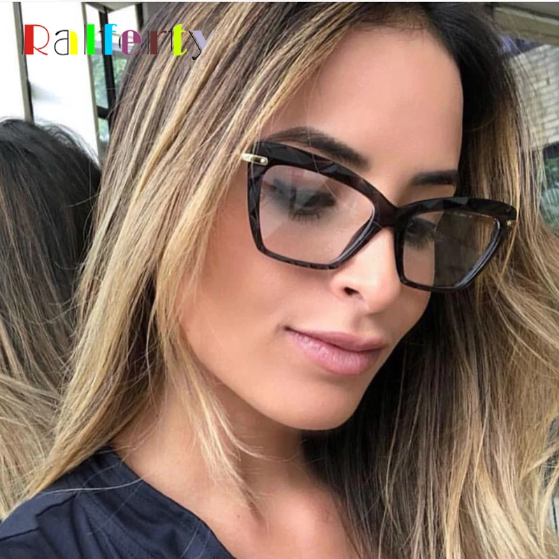 

Ralferty Cat Eye Frames Women Myopia Optic Prescription Glasses Frame Clear Black Eyewear Accessories No Degree Oculos F97533