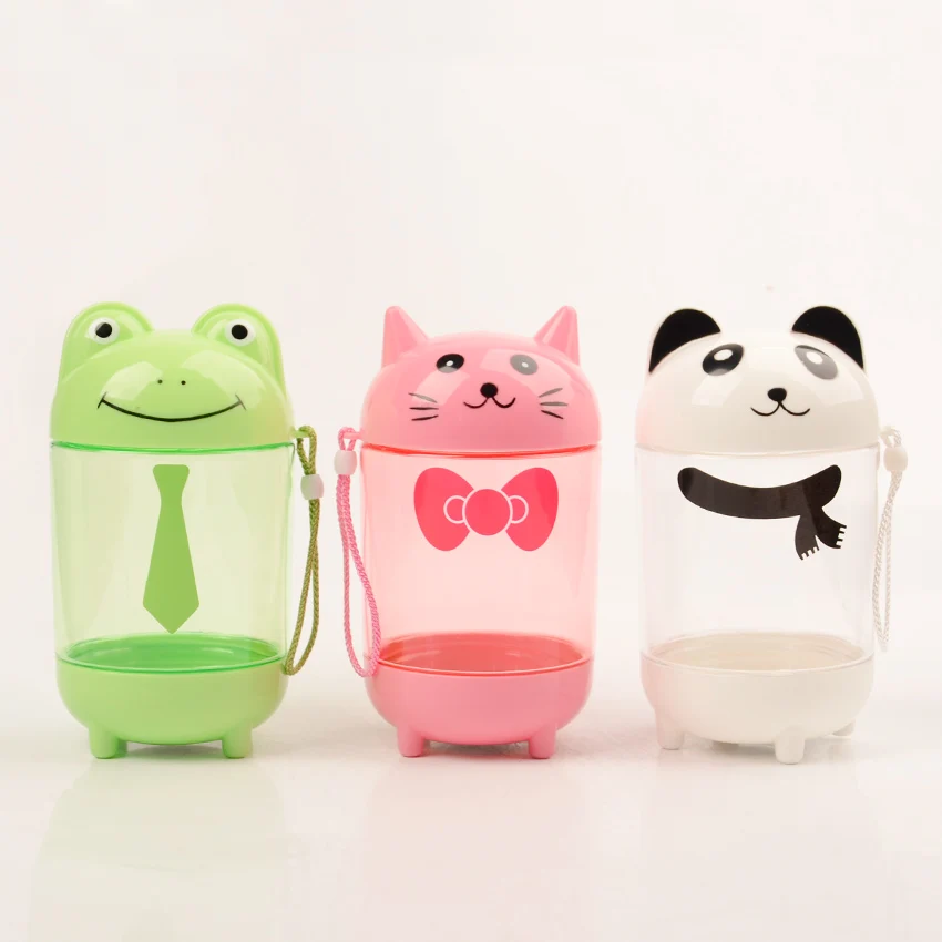 400ml Baby Kids Cute Bottles Children Learn Feeding Drinking Water