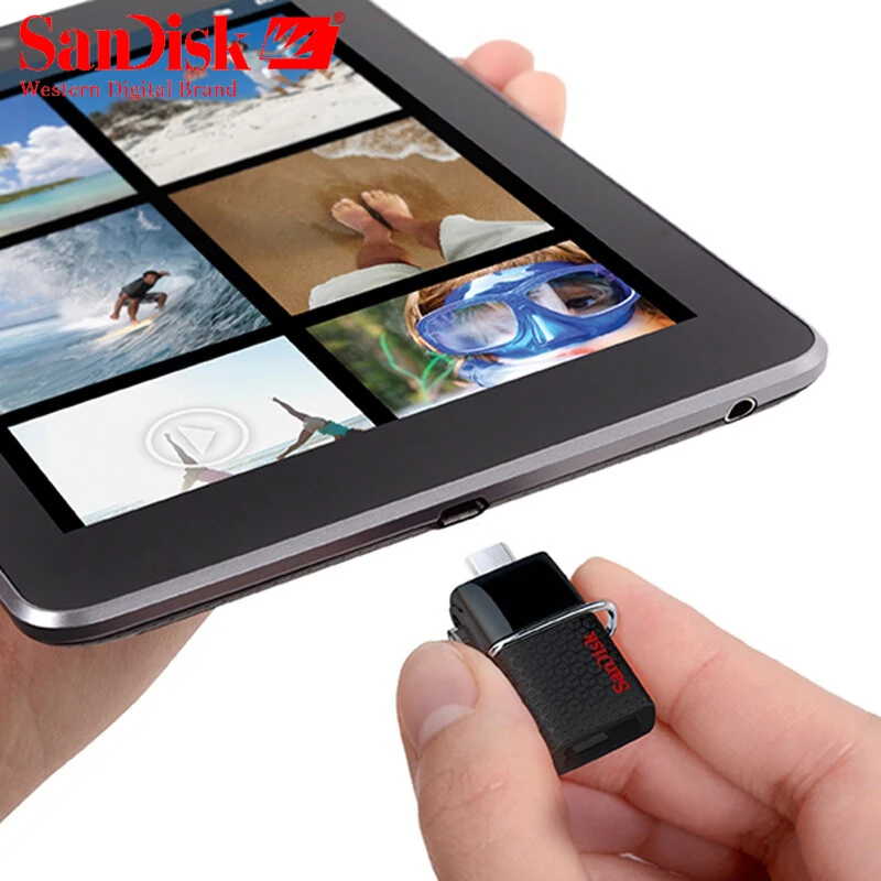 Подлинная SanDisk Ultra Dual OTG карту флэш памяти с интерфейсом usb SDDD2 130 м/с 16 ГБ 32 64 USB 3 0