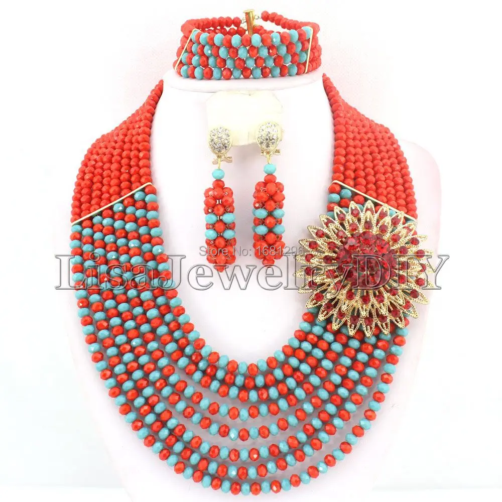 

Африканские вечерние хрустальные бусины ювелирные наборы африканские Свадебные бусы Ювелирные наборы HD1093