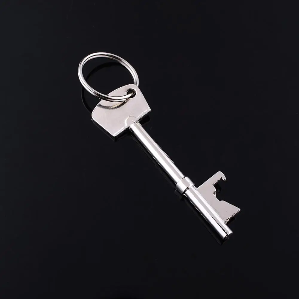 1pcs New Stainless Steel Key Shaped Keychain Bottle Opener Buckle Wine