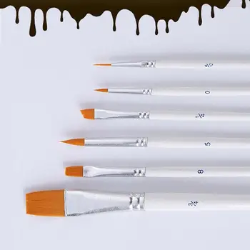 

6pcs/Set Paintibrush Oil Paint weasel hair Water Color Paint Brush Art Supplies paint brushes art supply oil pastels drawing