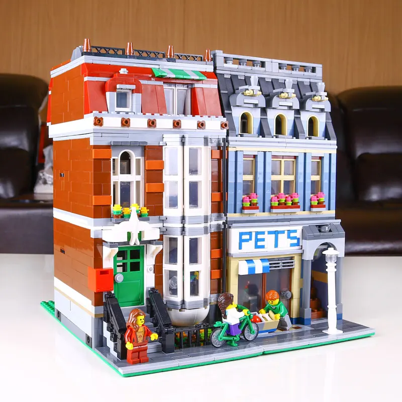 DHL 2082pcs Pet Shop Supermarket Model City Street