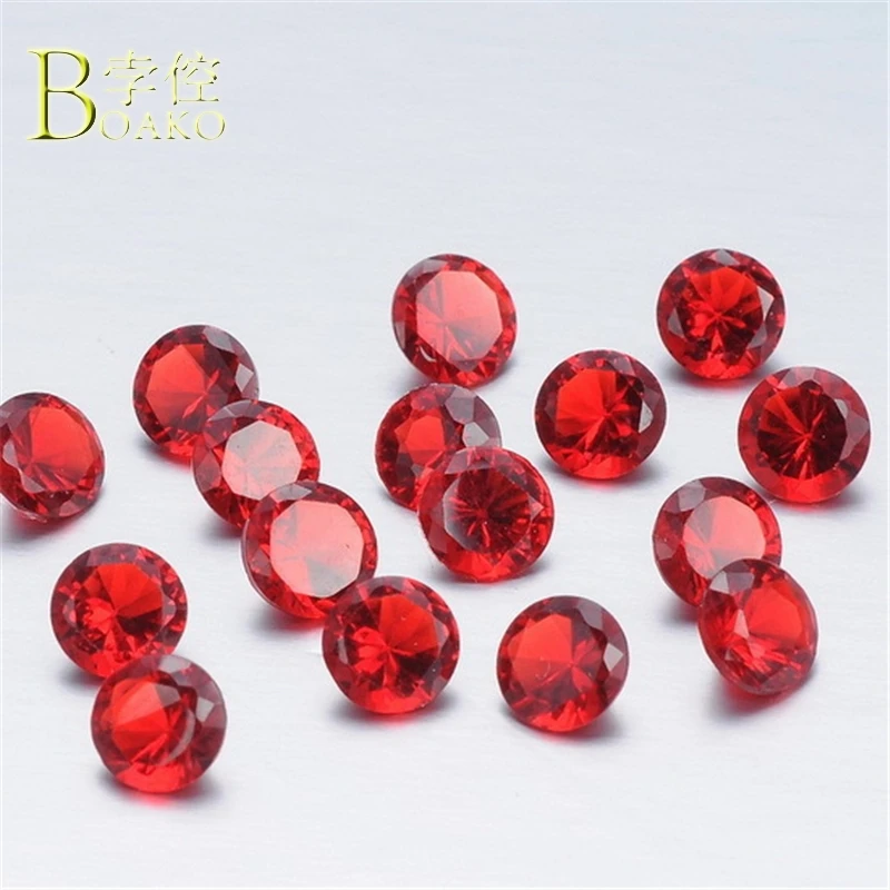 BOAKO 100pcs/pack Zircon Stone Mixed Color Birthstone Crystal Cubic Zirconia Stone Beads For DIY Jewelry Making Accessory B5