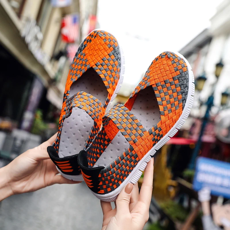 

2019 Super Light Vulcanized Shoes for Women Shallow Mouth Handmade Casual Shoes Spring Summer Non-slip Sneakers Large Size 35-42
