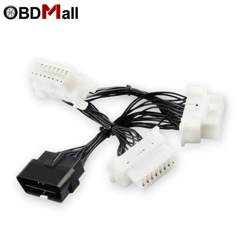 OBD OBD2 16Pin кабель OBD II 16 контактный кабель Y сплиттер переходник с удлинителем адаптер 1 Мужской до 3 Женский OBD 2 кабеля для elm327 OBD2 адаптер