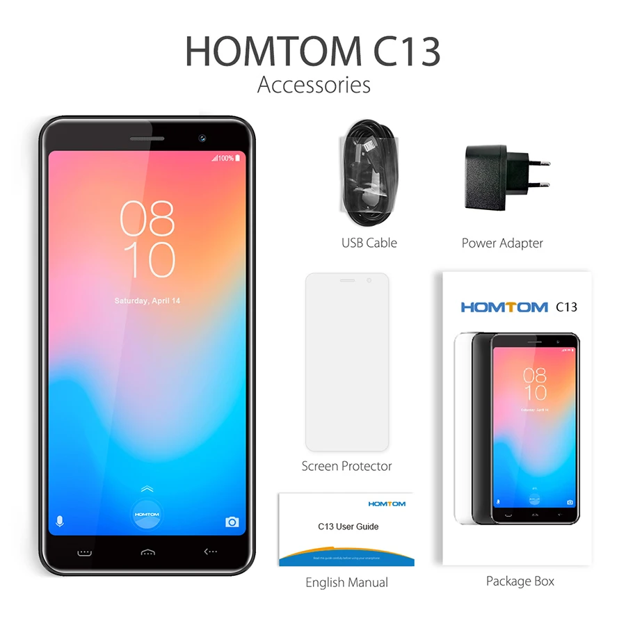 2019 Новый HOMTOM C13 5 0 дюймов 18:9 FHD экран для смартфона Android GO MT6580M 4 ядра 1 ГБ Оперативная