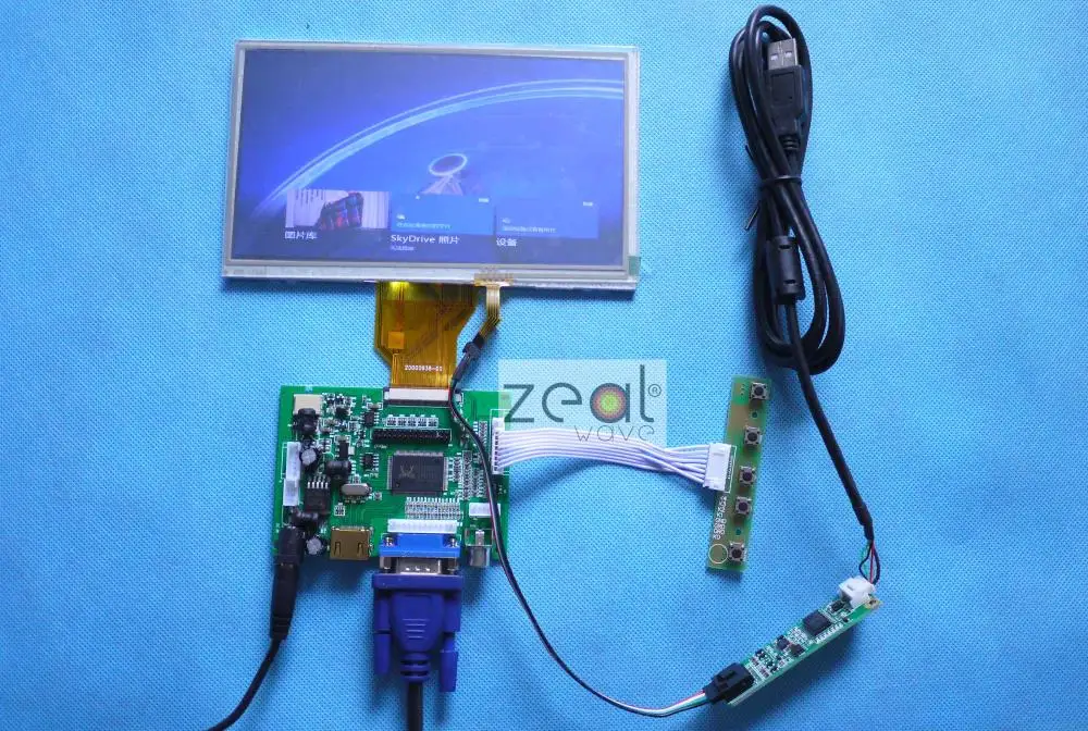 DIY 7 INCH TFT LCD +TOUCH SCREEN+ HDMI VGA 2AV A/D Board 800*480 Resolution CAR PC Display Screen for Raspberry pi raspberry pi 7 inch lcd kit hdmi vga 2av hd lcd kit for car lcd screen vga head driven plate key remote control wiring