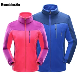 Mountainskin Для мужчин Для женщин зимняя куртка флисовые куртки Спорт на открытом воздухе теплые пальто Пеший Туризм Лыжный Спорт походы мужской женский жакет VA060 - изображение