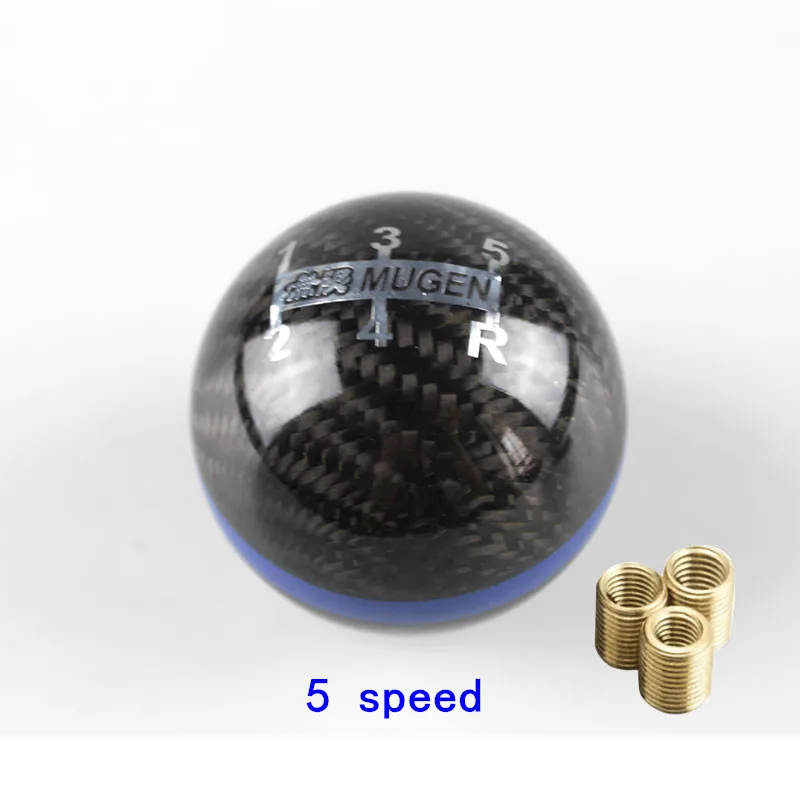 Buy Mugen 5 Speed Racing Gear Shift knob Black Carbon Fiber with Red Line