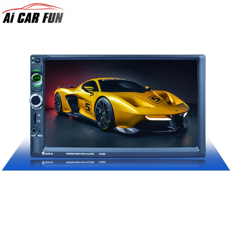 

7025D Radio 2DIN 7inch Bluetooth 1024*600 Mirror Link Radio Tuner Car Stereo MP5 Player Steering Wheel Remote Control Universal