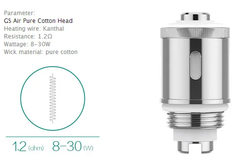 Eleaf GS Air Чистый хлопок голова 0.15ohm/1.2ohm/0.75ohm для GS Танк запасные части для электронных сигареты катушка для GS Air 2 Атомайзер