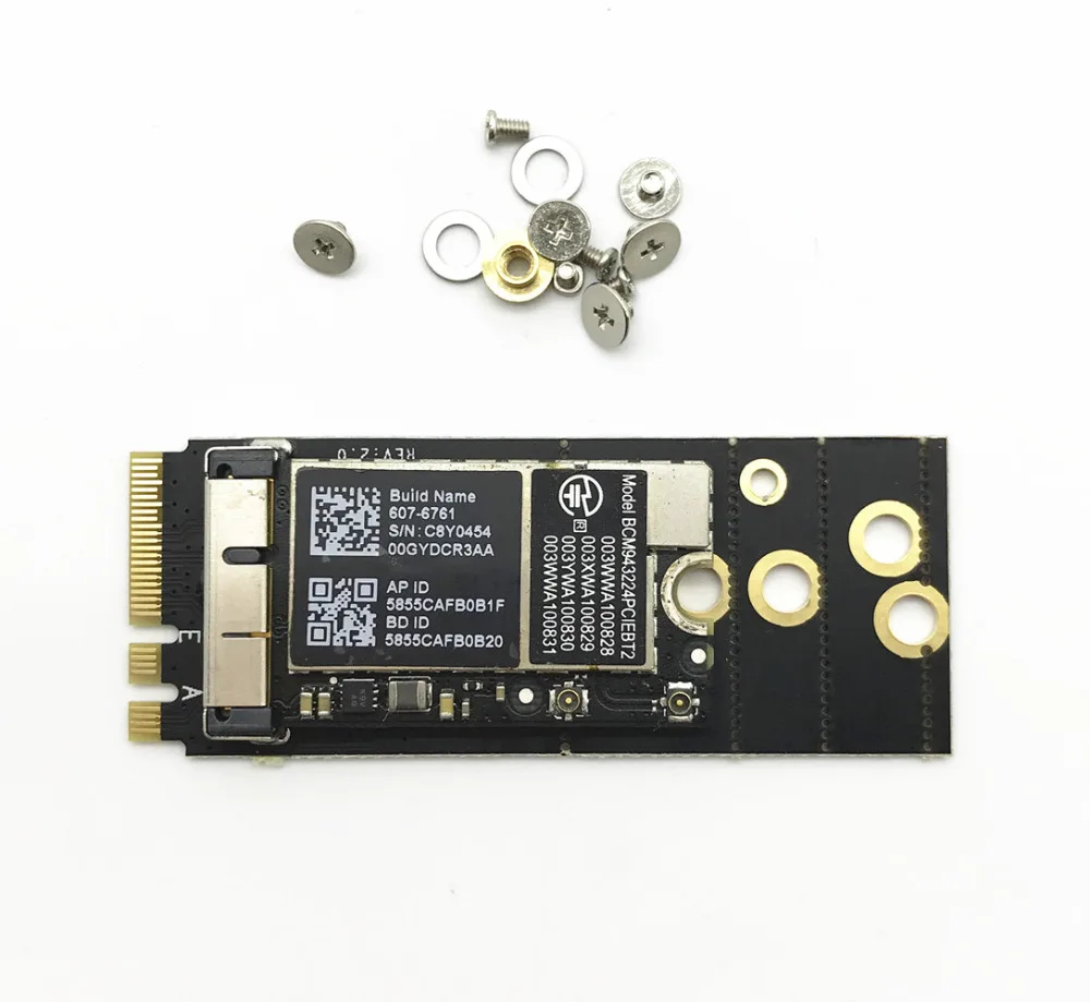 Broadcom BCM943224PCIEBT2 300 Мбит/с Bluetooth 4,0 NGFF M.2 ключ A/E карта+ антенны для Mac OS Hackintosh