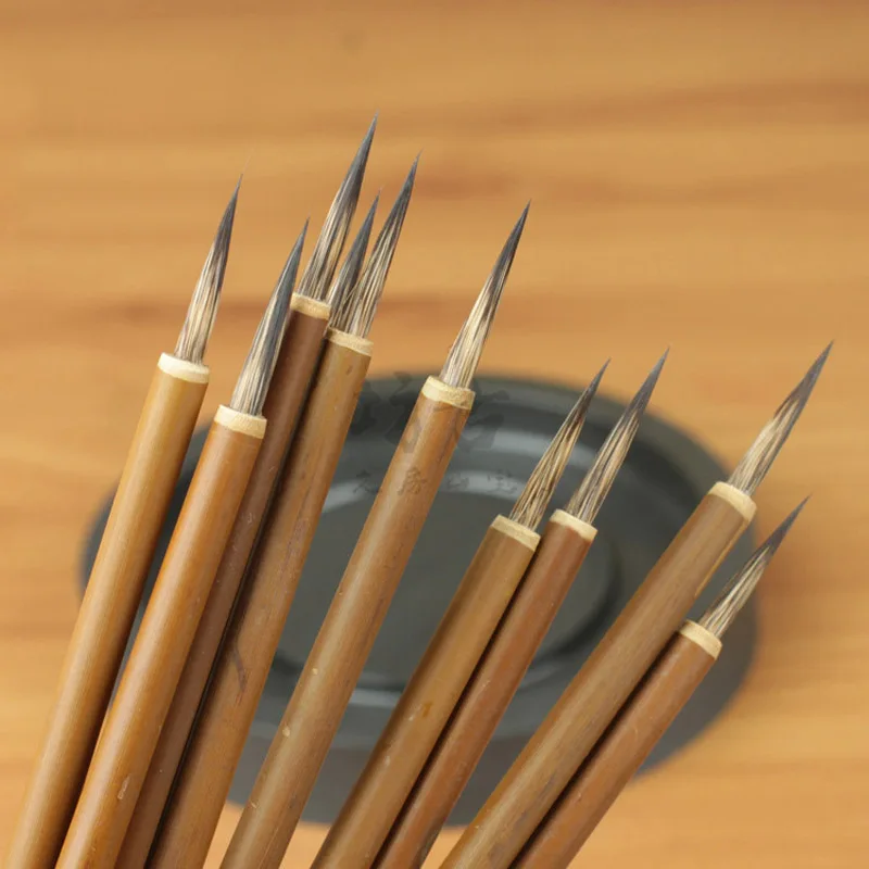 3 шт.(s, m, l) китайская художественная кисть для рисования, ручка с крючками, принадлежности для краски, принадлежности для акварельных кистей