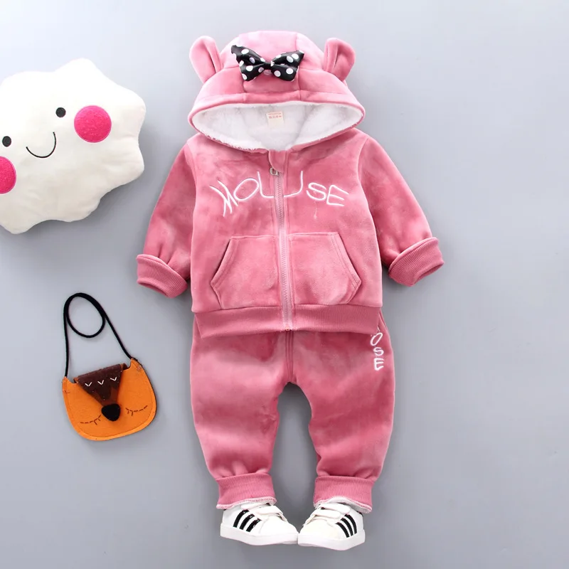 

Toddler Boys And Girls Autumn Winter Cute Clothes Suit Keep Warm Jackets And Pants 2 Pieces Kids clothing Sets