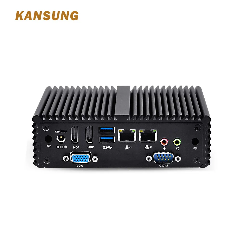 Мини ПК Celeron J3060 безвентиляторный 2 Lan 3 дисплей COM X86 Linux как брандмауэр роутер