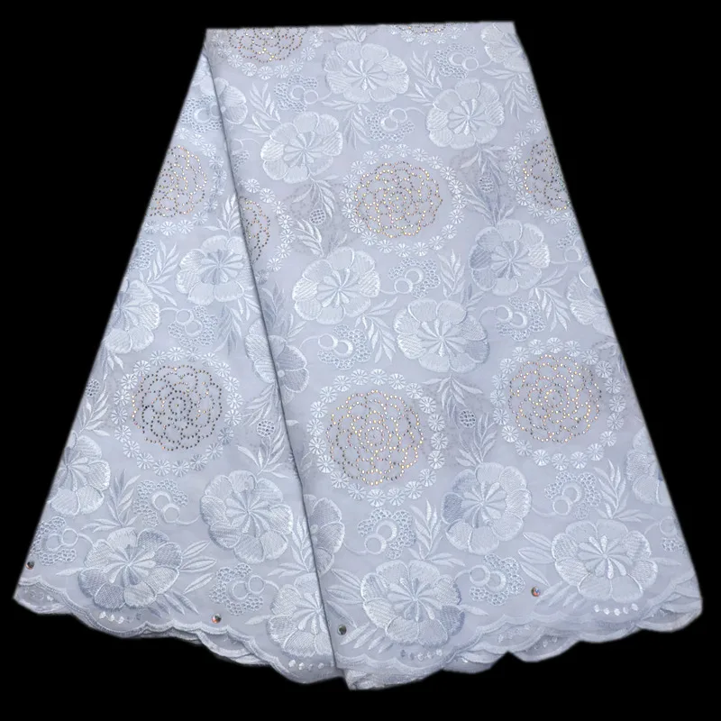 

african men lace fabric White cotton dry lace-material nigerian cord lace fabrics high quality 2019 5yard/lot TY126