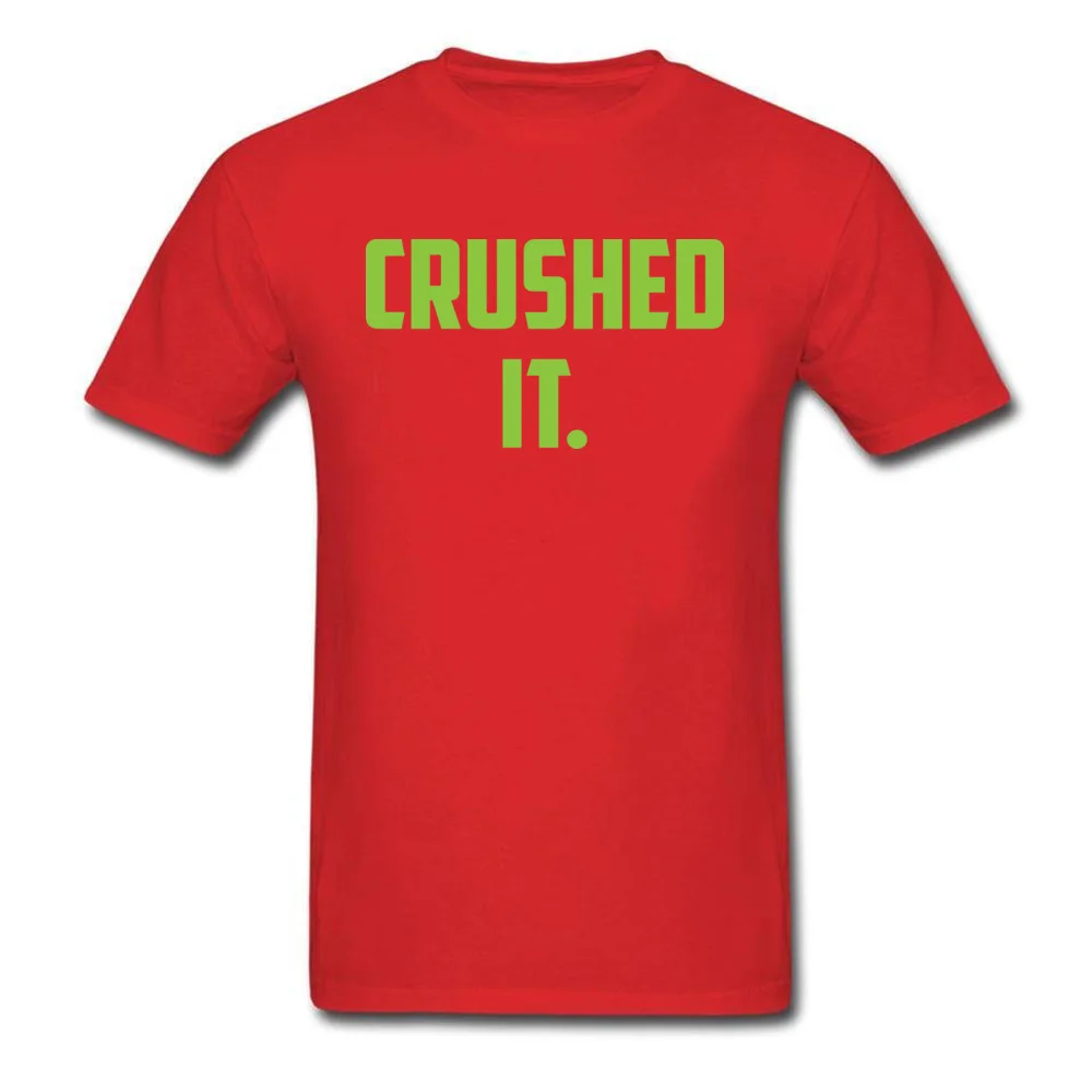 Crushed It Summer T-Shirt for Men Pure Cotton Labor Day Tops Tees Print Tee Shirt Short Sleeve Retro Round Neck Crushed It red