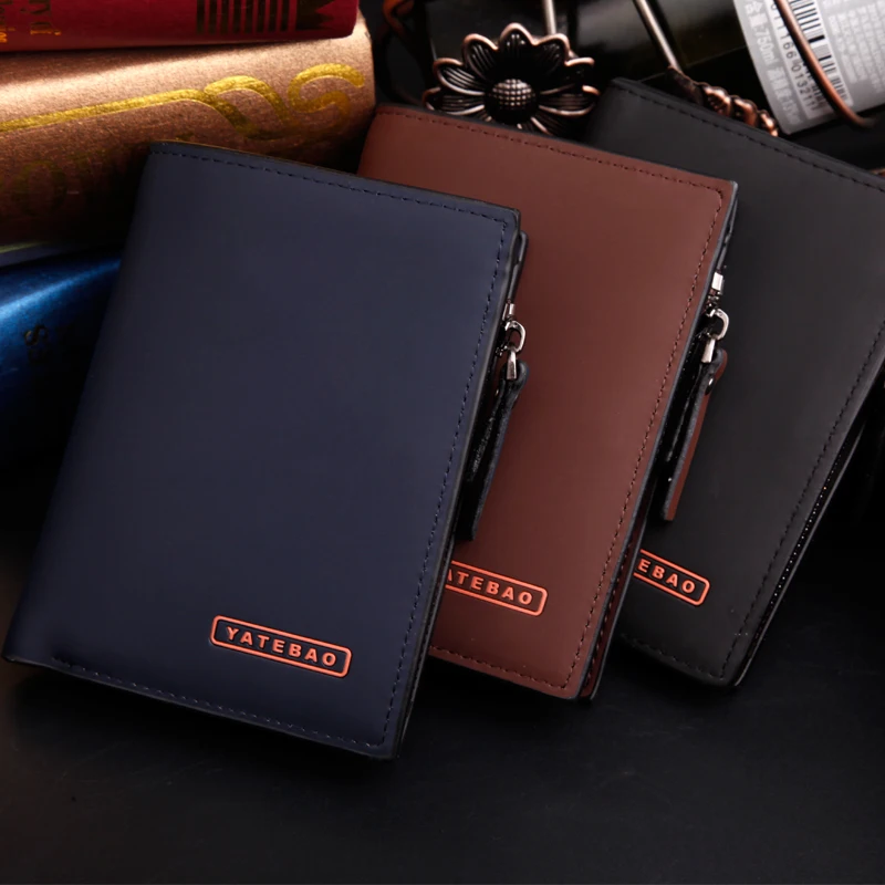 

Short small but High capacity Wallet Purses for Men PU zipper hasp Male Business Wallets For Credit Cards Fashion High Quality