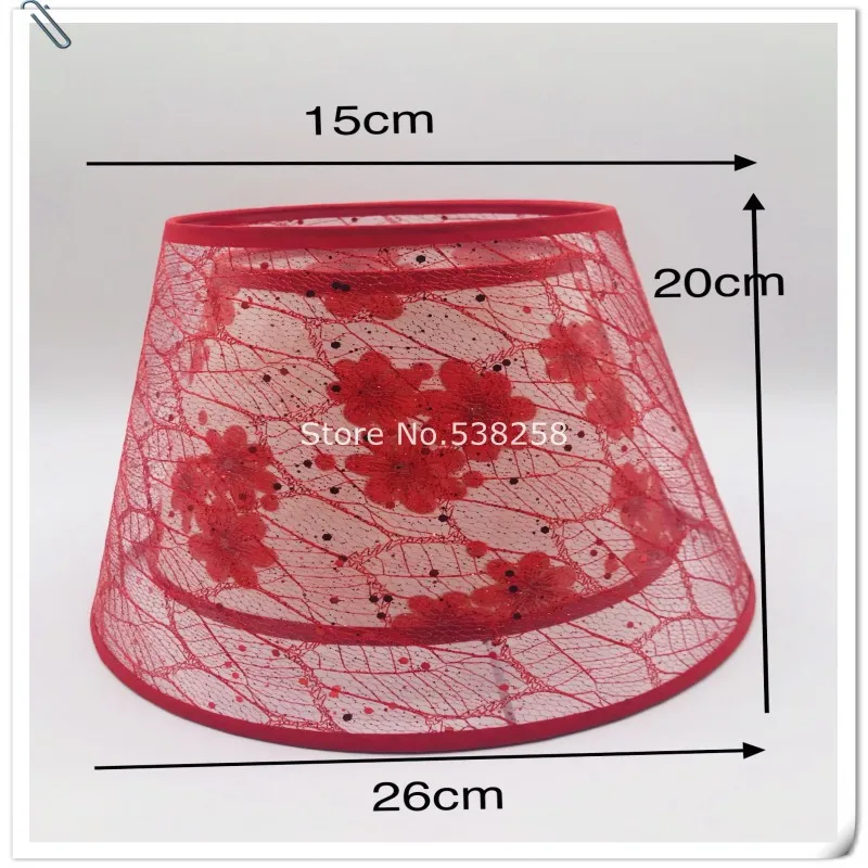 

E27 morden style double Lamp shade for table lamp flower Pattern lace Textile Fabrics Decorative lampshade