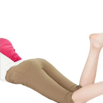 

Plus Size Women Leggings jeggings real pockets High Waist Slim Thin Candy Color Seven Pants Calca Cintura Alta BG358