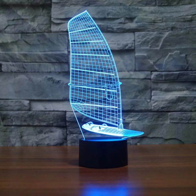 Sailing Boat night light festival 2016 7 Colors Changing Touch Button