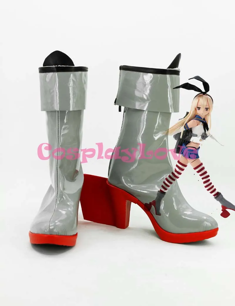 

Custom Made Japanese Anime Kantai Collection Kancolle Shimakaze Cosplay Shoes Long Boots For Halloween Christmas
