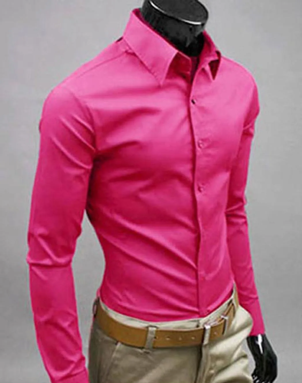 mens slim fit pink shirt