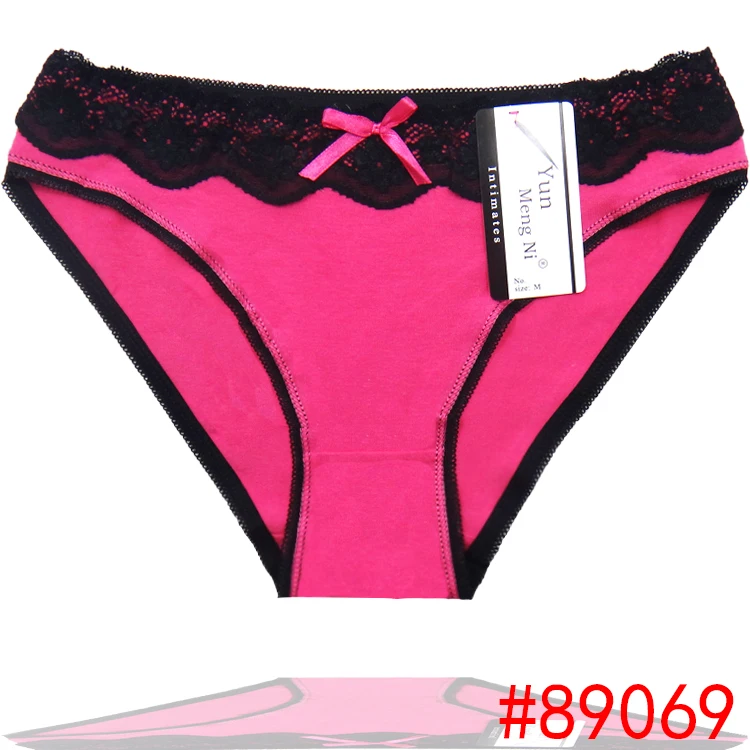 2016 New Solid Laced cotton boyshort girl panties lace lady brief