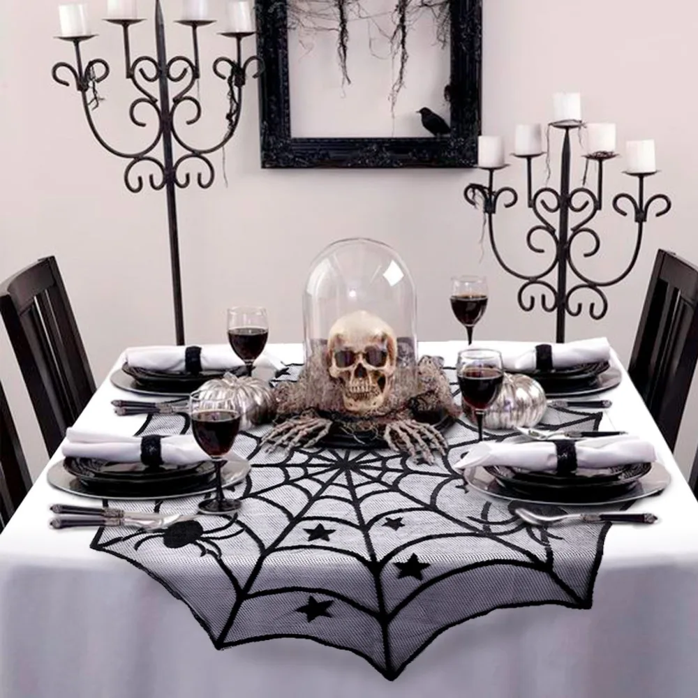 OurWarm Halloween Party Spider Game Pumpkin String Light Ghost Hanging Table Mat Treat Trick Horror Props Halloween Decorations