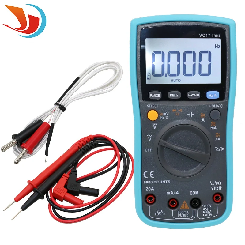 

VC17B Digital Multimeter 6000 counts Backlight AC/DC Ammeter Voltmeter Ohm Portable Meter multimetro