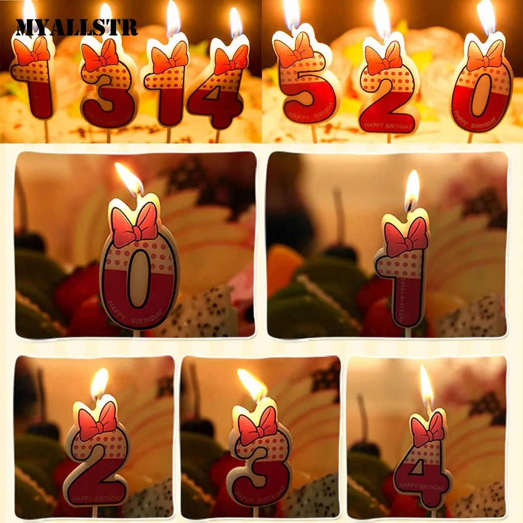 

irthday Cupcake Cake Party Decoration Cartoon Mouse Number Candle C3020