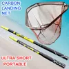 Fishing landing hand Nets 4M 3M 2.1M Folding Carbon rod Nylon Collapsible steel Tackle  tank Hole Depth Dipfor fishing ► Photo 1/6