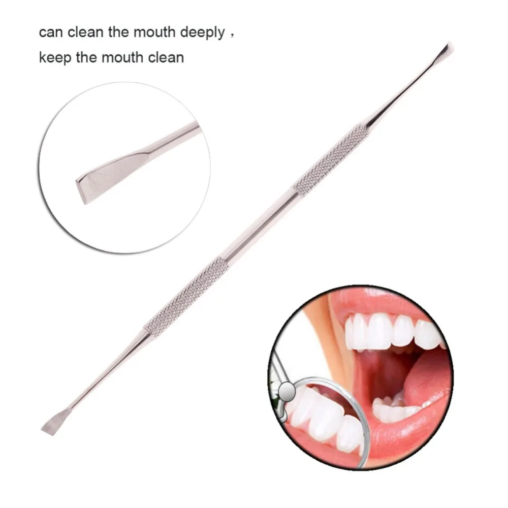 1PC Double End Stainless Steel Dental Teeth Scraper Dental Tartar