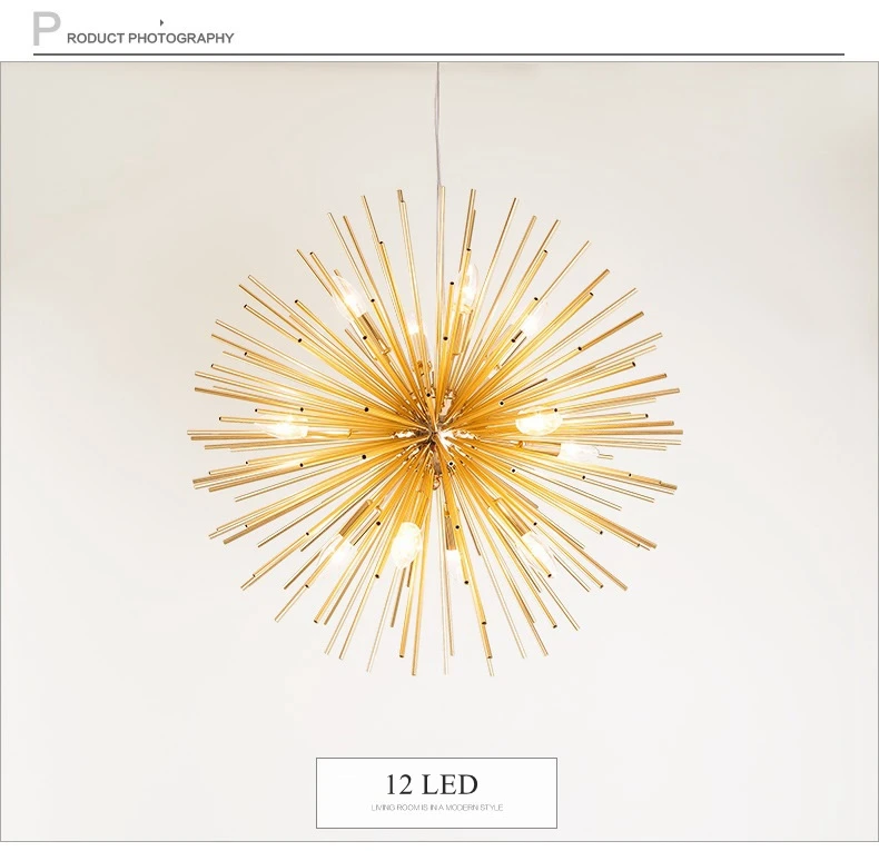 LuKLoy Loft Chandelier Light Pendant Lamp Dandelion Sparkle Sunshine Kitchen Counter Suspension Lighting Fixture Hanging Lamp (17)