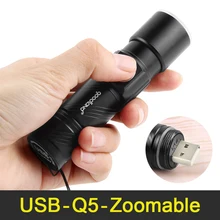 Mini USB LED Flashlight Rechargeable Q5 Handy Powerful Flashlight 3-Modes Zoomable LED Torch Light Lanterna For Bike Outdoor