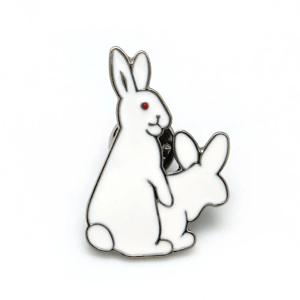 

New Enamel Brooch Pin 2 Lovely Obscane Rabbit Evil Women Fashion Jewelry Wholesale Punk Wind Metal BroochPin Garment Accessorie