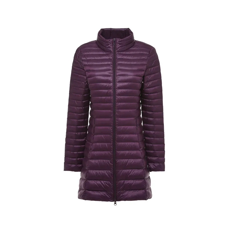 Бренд NewBang, плюс, 5XL, 6XL, 7XL, пуховая куртка, женский ультра-светильник, длинная куртка, большой размер, Осень-зима, пуховик, женский, тонкий - Цвет: purple