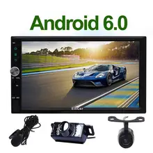 Android 6.0 Car Radio Double 2 Din In Dash Stereo Head Unit GPS Car Radio No-DVD Player SWC WIFI Dual CAM-IN OBD2 External Micro
